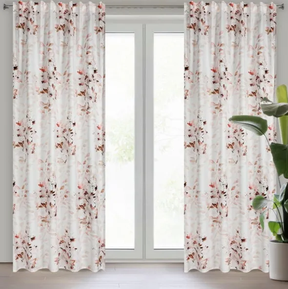 Zasłona 140 x 270 Dekoracyjna Powdery Krem+Zieleń