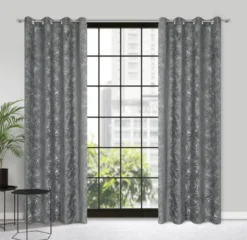 Zasłona 140 x 250 Dekoracyjna Przelotki Livia Stal
