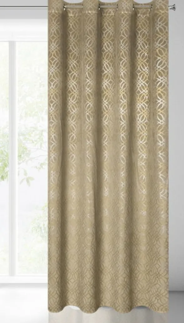 Zasłona 140 x 250 Dekoracyjna Velvet Areta Beżowy