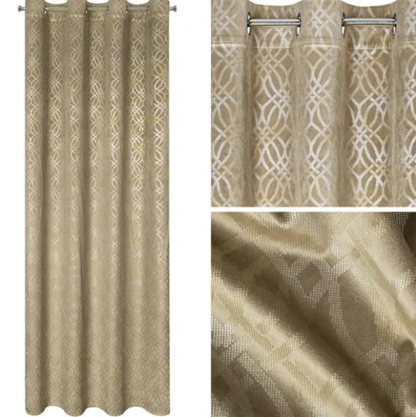 Zasłona 140 x 250 Dekoracyjna Velvet Areta Beżowy