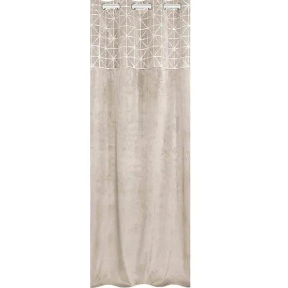Zasłona 140 x 250 Dekoracyjna Velvet Glossy Beż