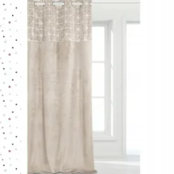 Zasłona 140 x 250 Dekoracyjna Velvet Glossy Beż