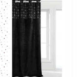 Zasłona 140 x 250 Dekoracyjna Velvet Glossy Czarny