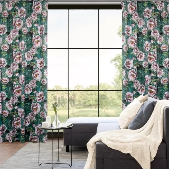 Zasłona 140 x 270 Dekoracyjna Velvet Palmera Ziel