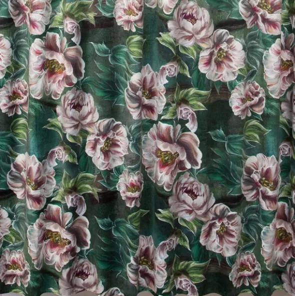 Zasłona 140 x 270 Dekoracyjna Velvet Palmera Ziel