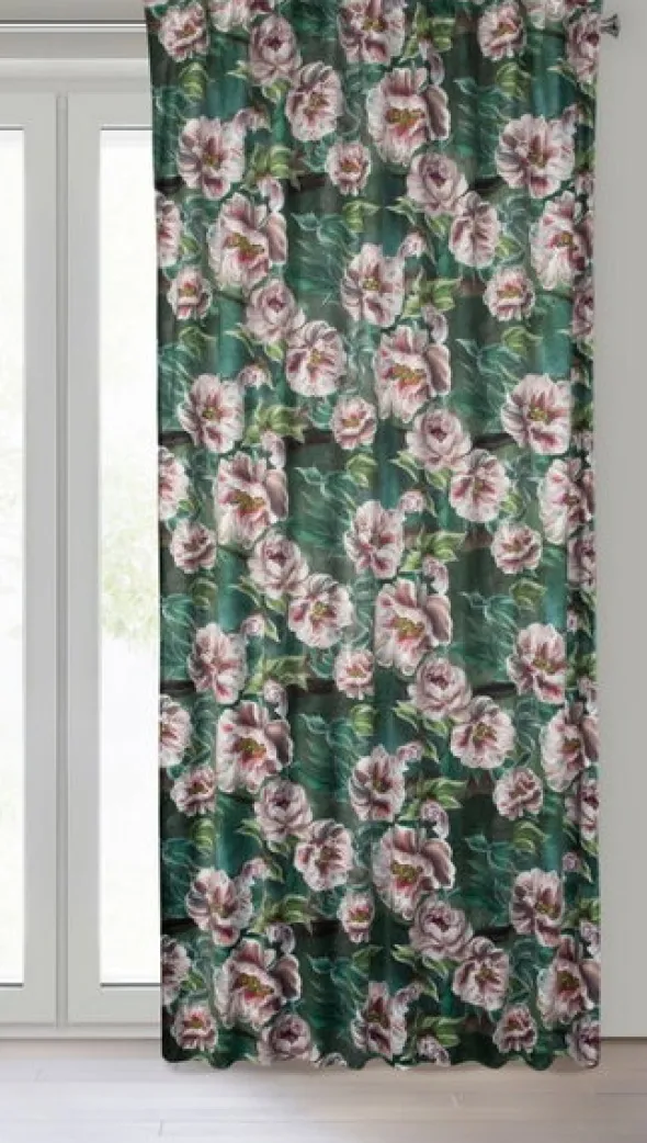 Zasłona 140 x 270 Dekoracyjna Velvet Palmera Ziel