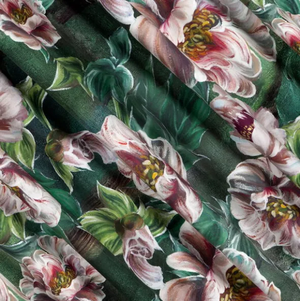 Zasłona 140 x 270 Dekoracyjna Velvet Palmera Ziel