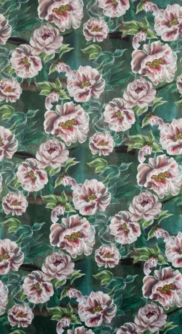 Zasłona 140 x 270 Dekoracyjna Velvet Palmera Ziel