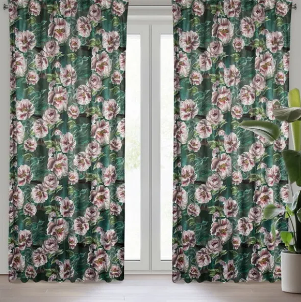 Zasłona 140 x 270 Dekoracyjna Velvet Palmera Ziel