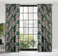 Zasłona 140 x 270 Dekoracyjna Velvet Palmera Ziel