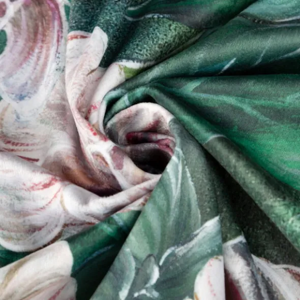 Zasłona 140 x 270 Dekoracyjna Velvet Palmera Ziel