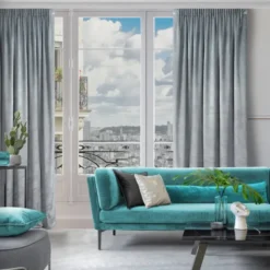Zasłona 140 x 270 Dekoracyjna Velvet Rivia Stalowy