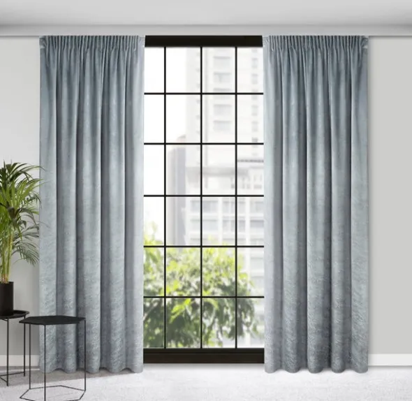 Zasłona 140 x 270 Dekoracyjna Velvet Rivia Stalowy