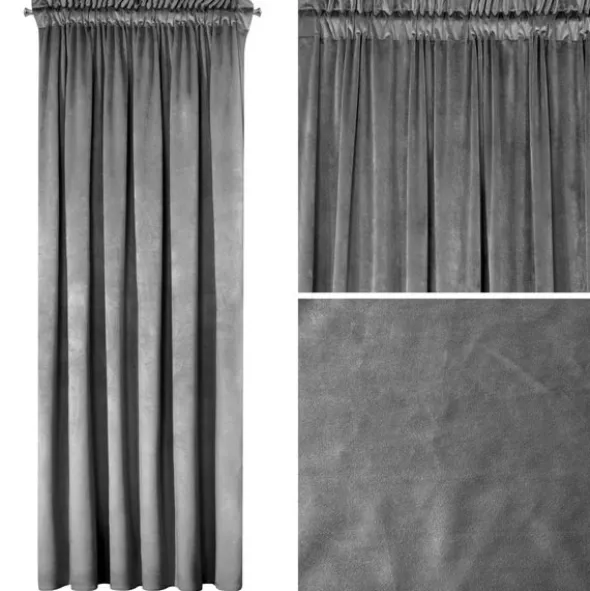 Zasłona 135 x 270 Dekoracyjna Velvet Rosa Stal