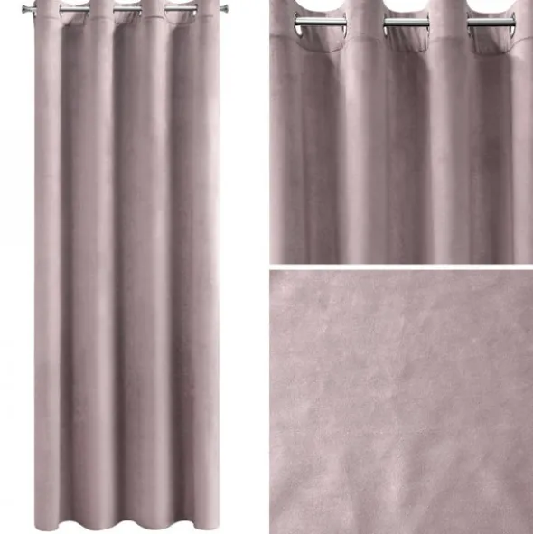 Zasłona 140 x 250 Dekoracyjna Velvet Rosa Puder
