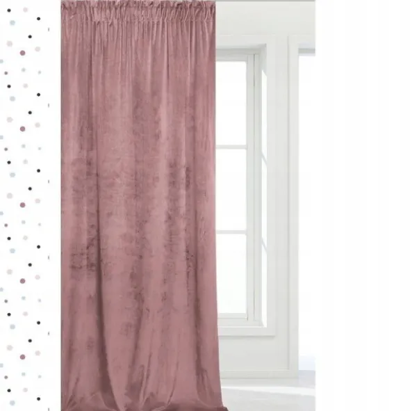 Zasłona 140 x 270 Dekoracyjna Velvet Soft Pudrowy