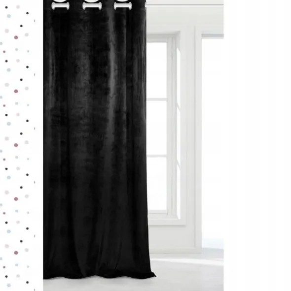 Zasłona 140 x 250 Dekoracyjna Velvet Soft Czarny