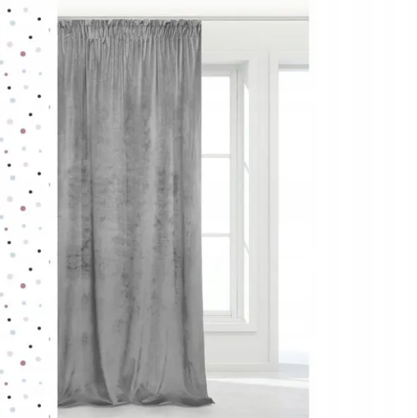 Zasłona 140 x 270 Dekoracyjna Velvet Soft Popiel