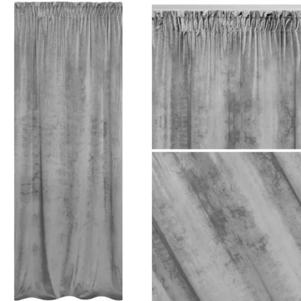 Zasłona 140 x 270 Dekoracyjna Velvet Soft Popiel