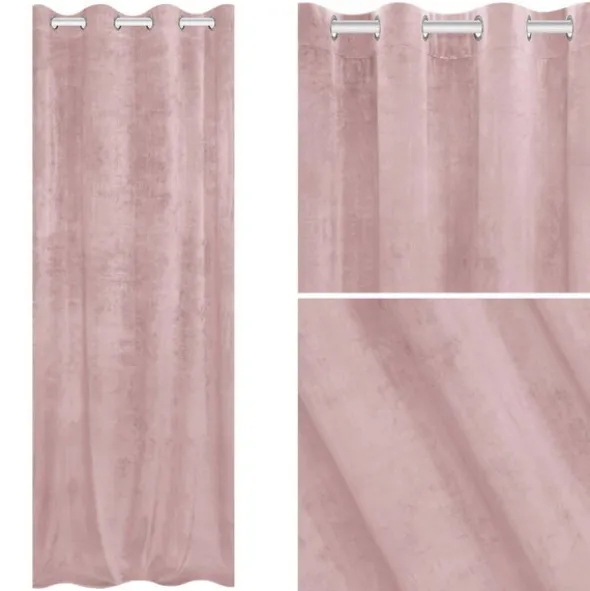 Zasłona 140 x 250 Dekoracyjna Velvet Soft Pudrowy