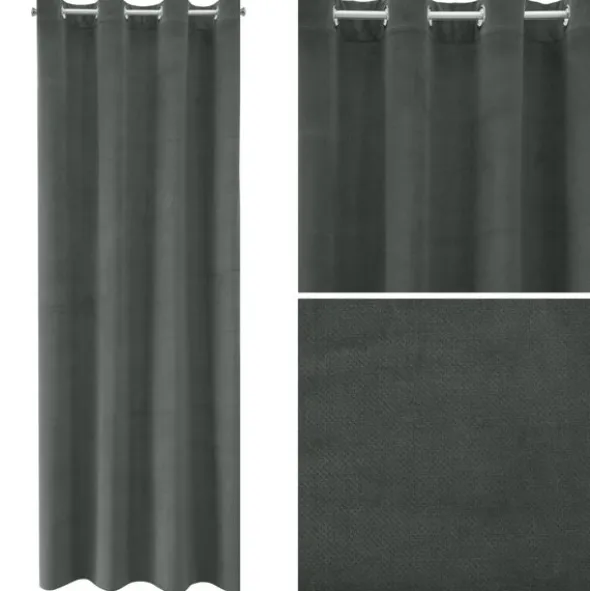 Zasłona 140 x 250 Dekoracyjna Welwet Milo Grafit