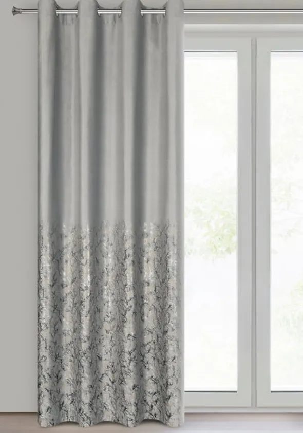 Zasłona 140 x 250 Welwet Przelotki Tori Srebrny