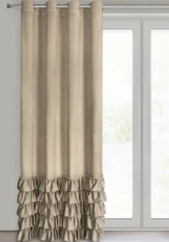 Zasłona 140 x 250 Welwet z Falbaną Carli C.Beż